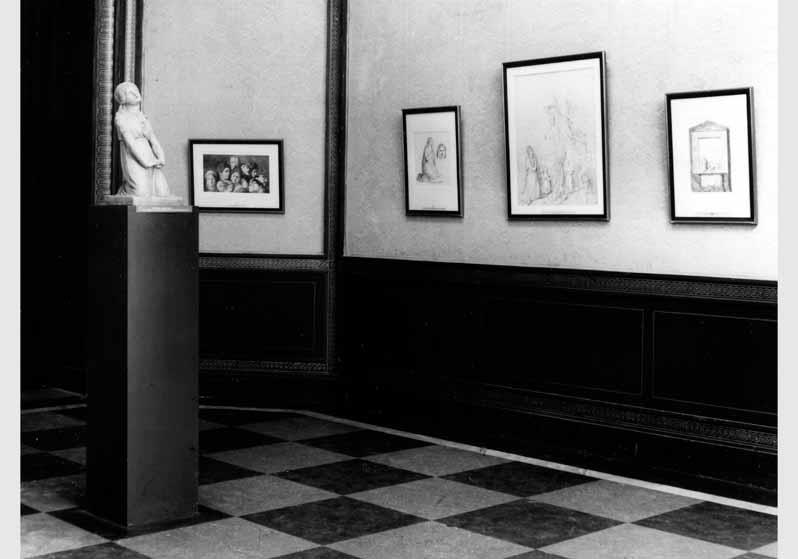 Blick in die Ausstellung "Johann Gottfried Schadow 1764 - 1850 - Bildwerke, Zeichnungen und Druckgraphik" vom 31. Okt. 1964 - Juli 1965 in der Nationalgalerie