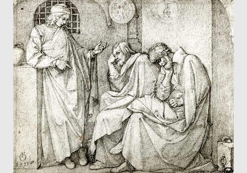 Blick auf die Wandgemälde der Casa Bartholdy in der Nationalgalerie