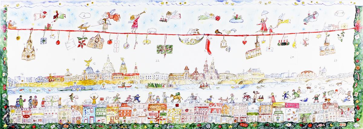 Neustadtadventskalender Nr. 17 "Die Neustadt aufgefädelt"