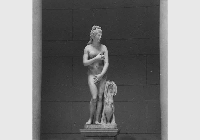 Blick auf die Statue der "Venus" in der Rotunde des Alten Museums