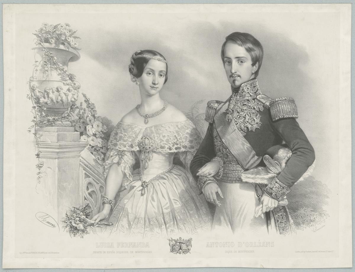 Porträt der Luisa Fernanda von Spanien und des Antonio d'Orléans, Herzog von Montpensier