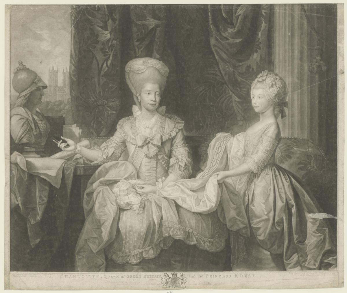 Porträt der Charlotte, Königin von Großbritannien und Irland und ihrer Tochter Kronprinzessin Charlotte Auguste