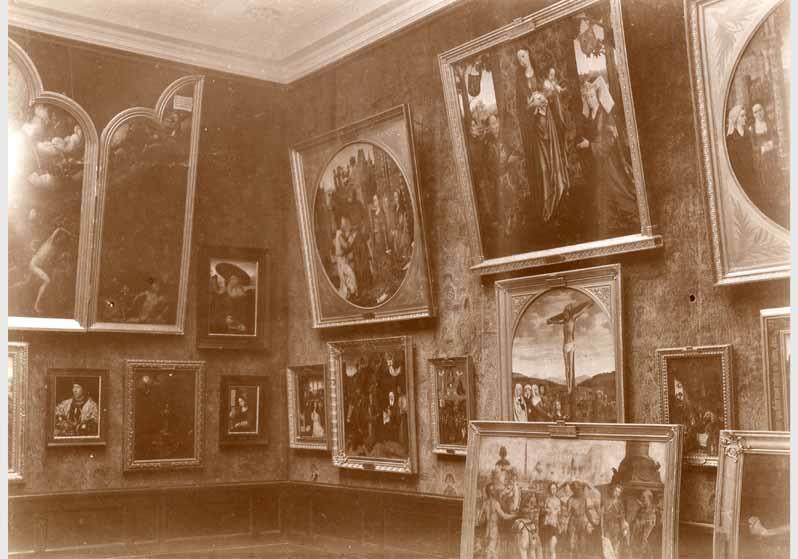 Aufstellung der Gemäldegalerie und der Skulpturensammlung im Kaiser-Friedrich-Museum, Raum 69, Niederländische Gemälde des 15. und 16. Jhd.