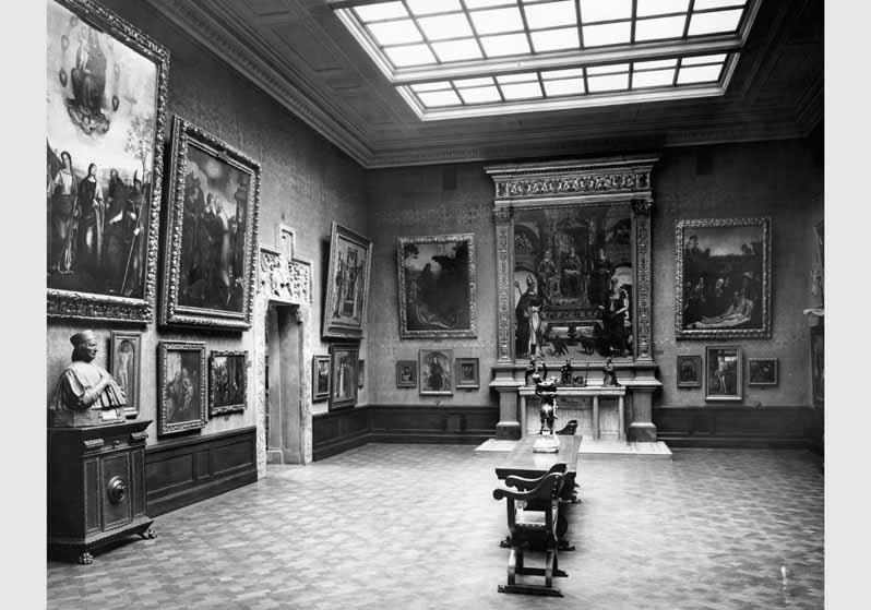 Aufstellung der Gemäldegalerie und der Skulpturensammlung im Kaiser-Friedrich-Museum, Raum 44, Italienische Gemälde und Bildwerke des 15. Jhd.