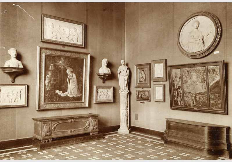 Aufstellung der Gemäldegalerie und der Skulpturensammlung im Kaiser-Friedrich-Museum, Raum 32, Florentinische Gemälde und Bildwerke des 15. Jhd.