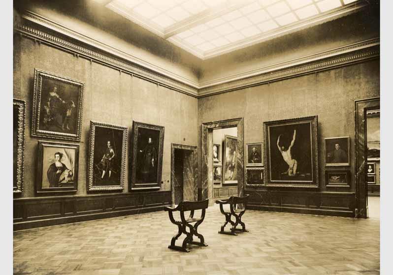 Aufstellung der Gemäldegalerie und der Skulpturensammlung im Kaiser-Friedrich-Museum, Raum 49, Spanische Gemälde