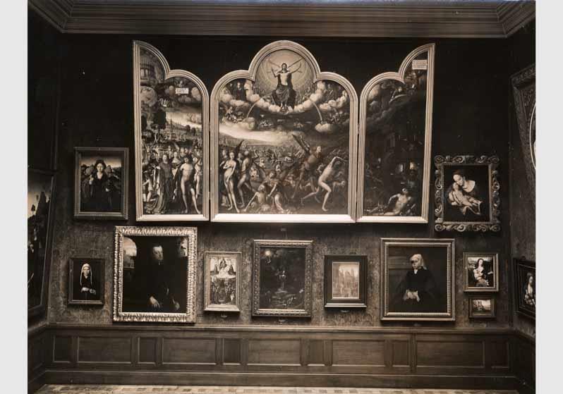 Aufstellung der Gemäldegalerie und der Skulpturensammlung im Kaiser-Friedrich-Museum, Raum 69, Niederländische Gemälde des 15. und 16. Jhd.