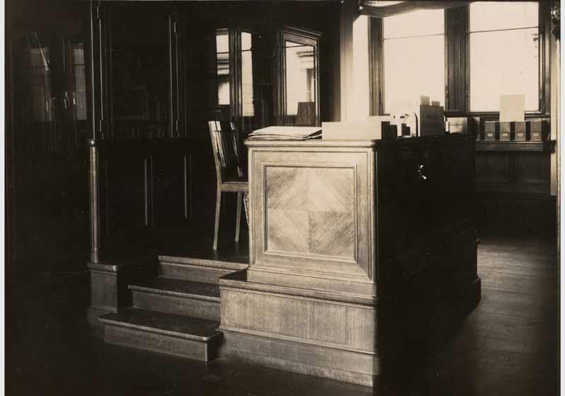 Studiensaal des Kupferstichkabinetts im westlichen Kunstkammersaal des Neuen Museums, Saalaufsicht