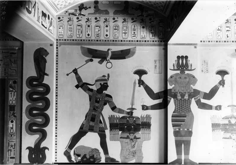 Wandmalerei im Historischen Saal im Neuen Museum