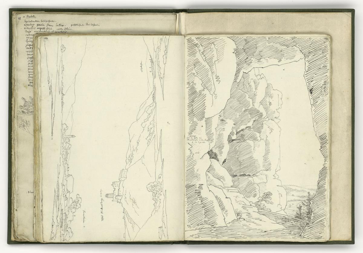 Schloss Hickersberg bei Vilshofen. Friesheim / Aussicht aus der Höhle bei Ettershausen