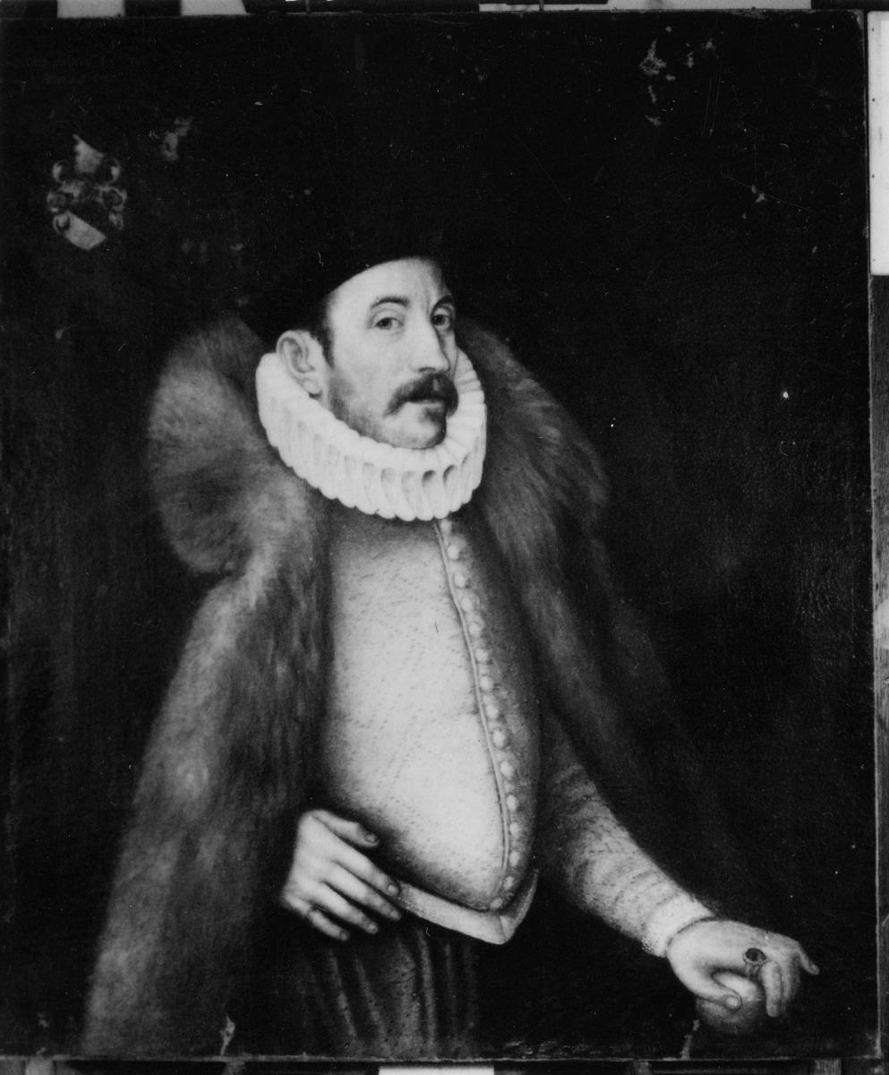 Porträt eines Mannes in Doublet à la poulaine und Pelzumhang
