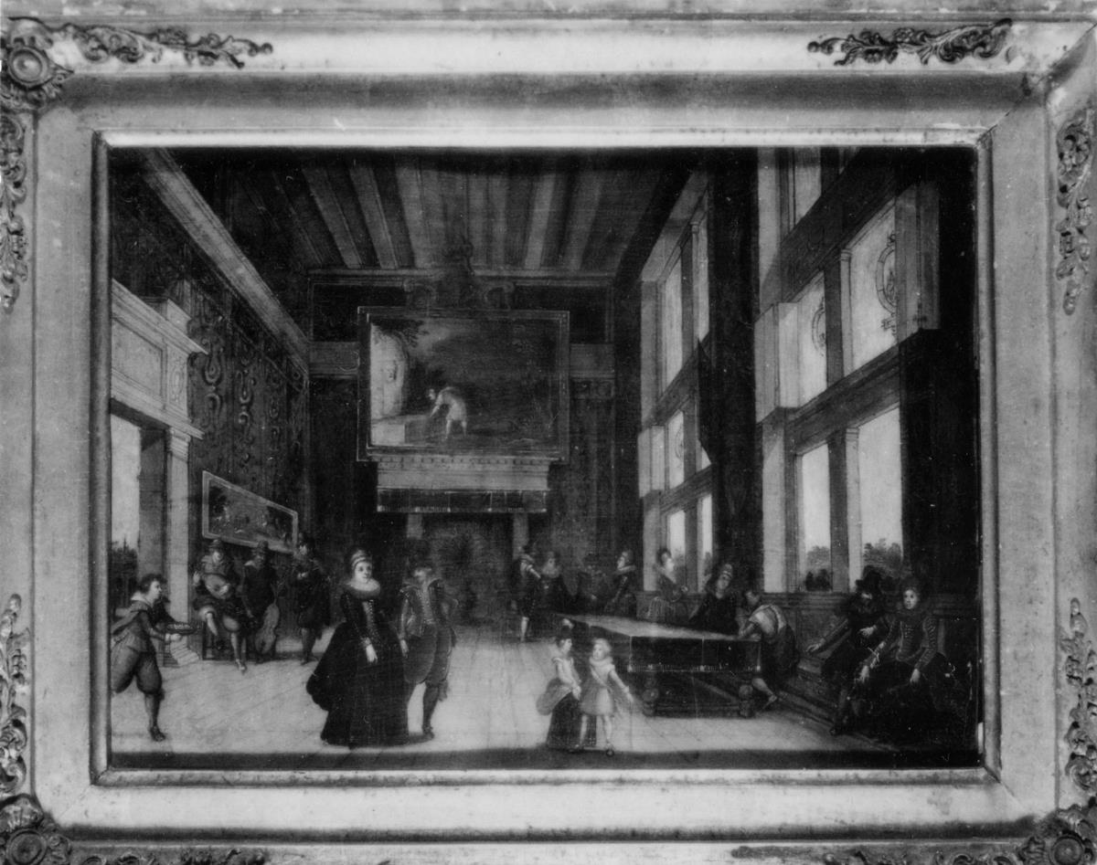 Gesellschaftsszene in einem Interieur