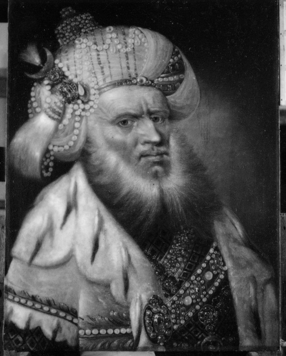 Porträt eines Herrn im Ornat des Sultans Mahmud I.
