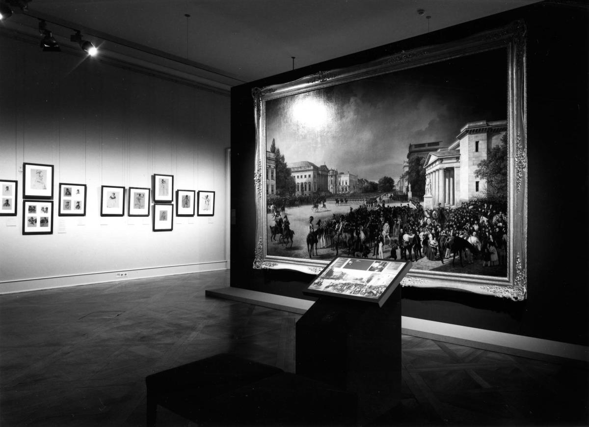 Blick in die Ausstellung "Der Maler Franz Krüger 1797 - 1857 preußisch korrekt - berlinisch gewitzt" im Schloss Charlottenburg, Raum 3