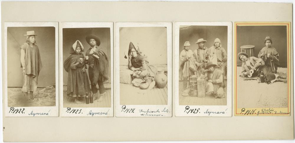 Aymara und Cholos aus Bolivien (Atelier-Aufnahmen/Cartes de Visite)