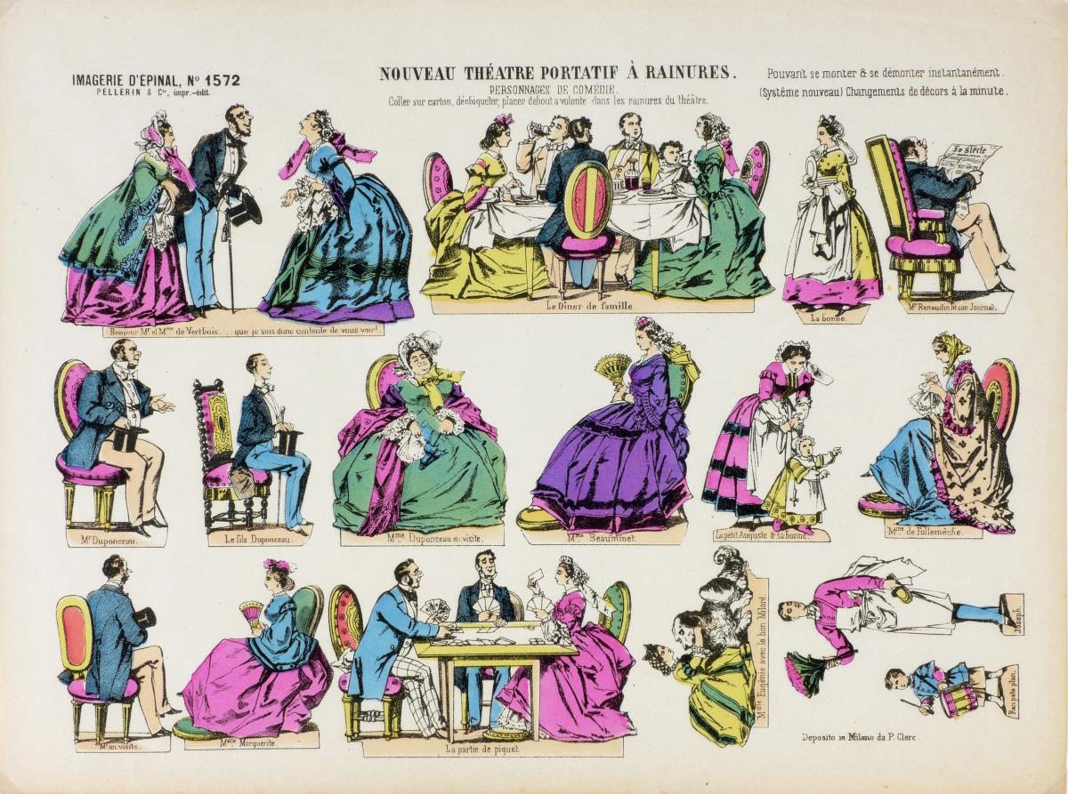Nouveau théâtre portatif à rainures. Personnages de comédie.