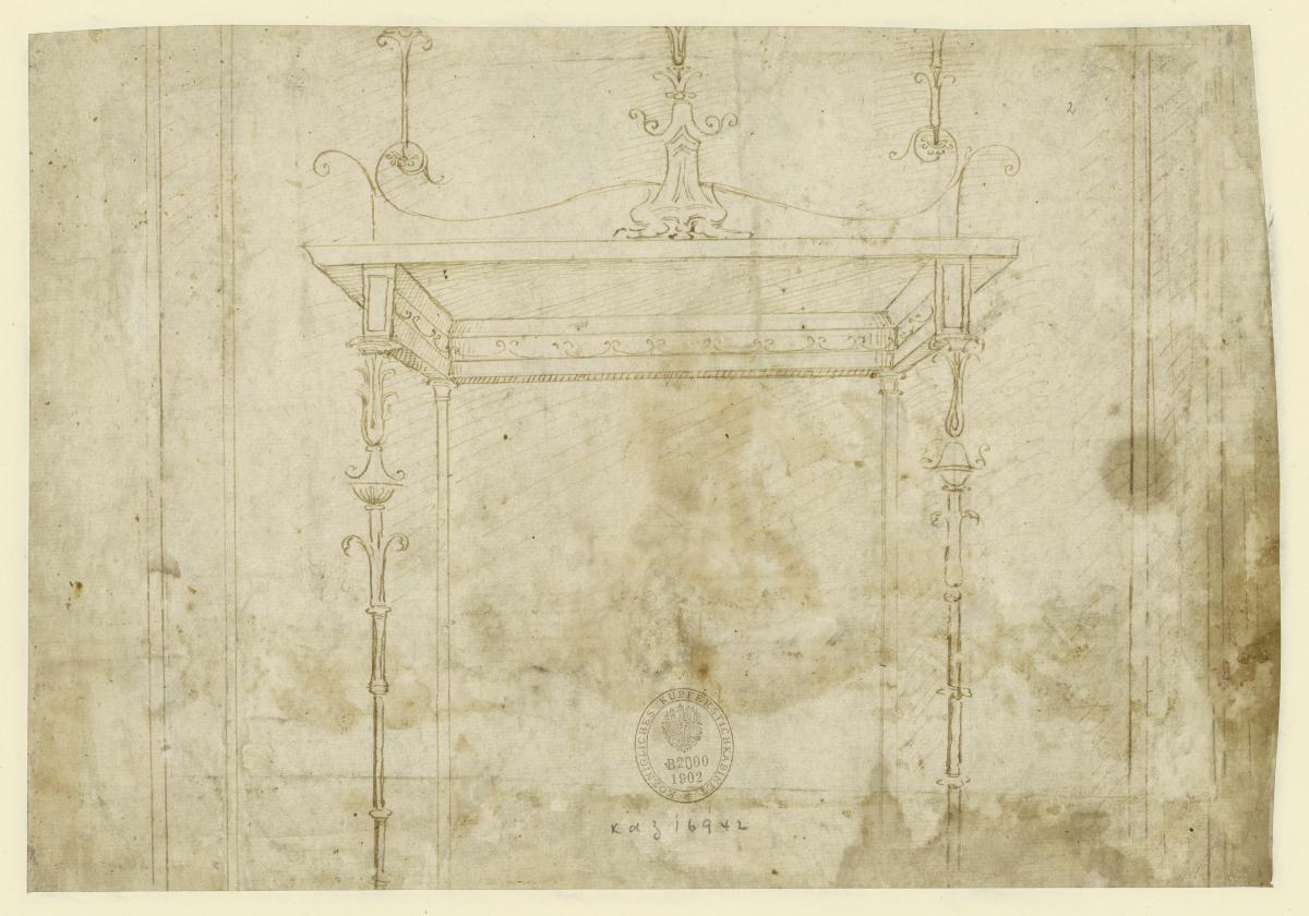 Baldachin zwischen Pilastern aus der Domus Aurea