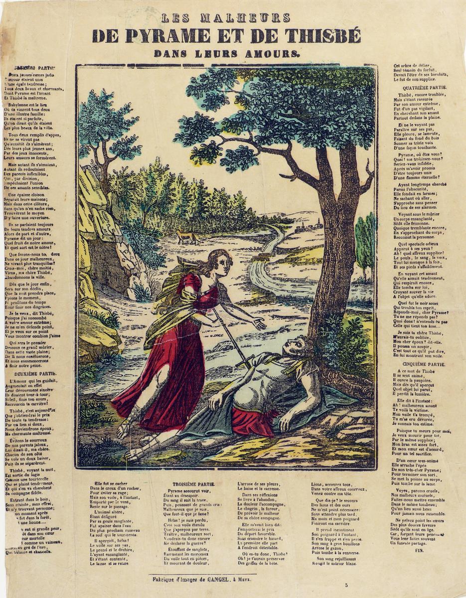Les malheurs de Pyrame et Thisbé dans leurs amours.