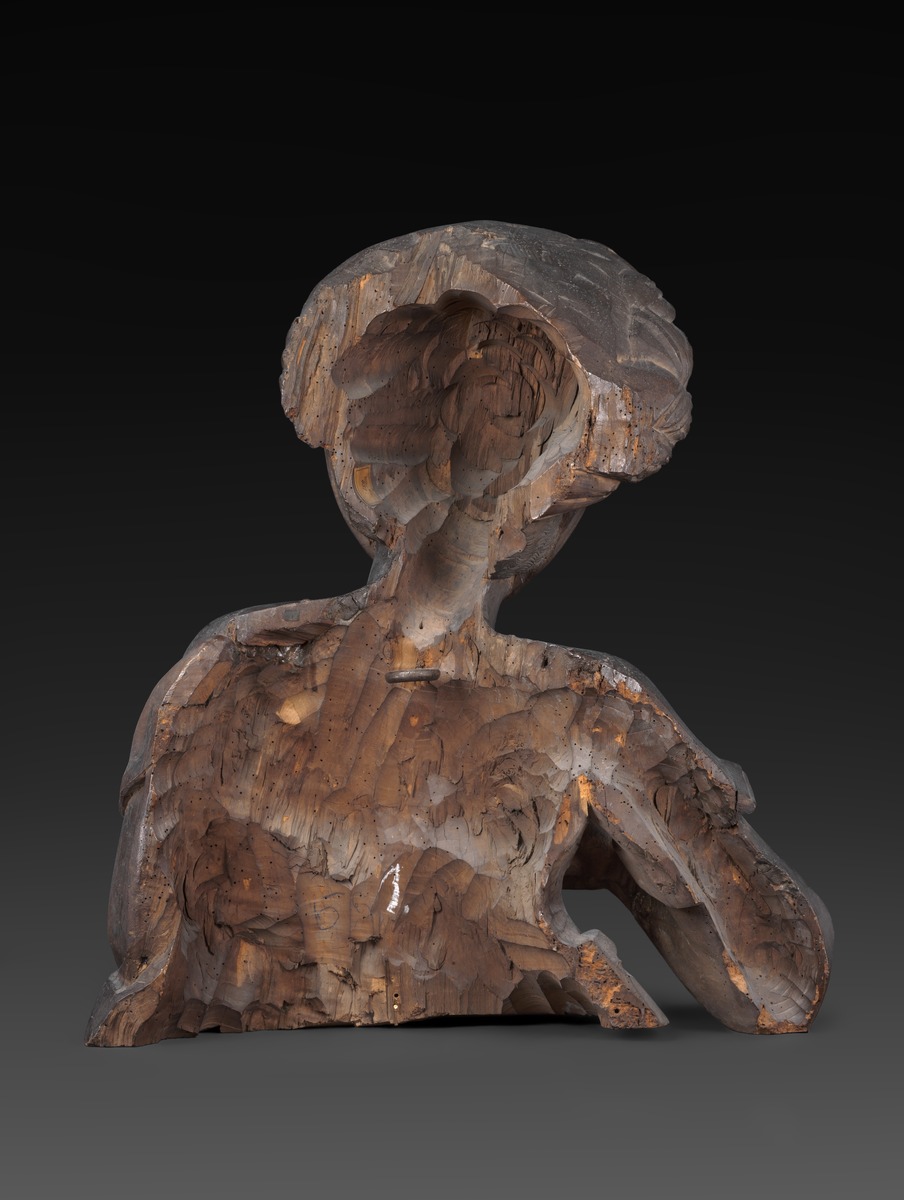 Weibliche Büste vom Chorgestühl der Augsburger Fuggerkapelle (Frau mit geflochtenem Turban)