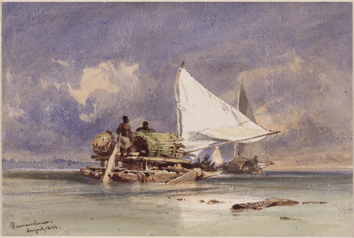 Jangadas auf dem Meer bei Pernambuco (Recife)