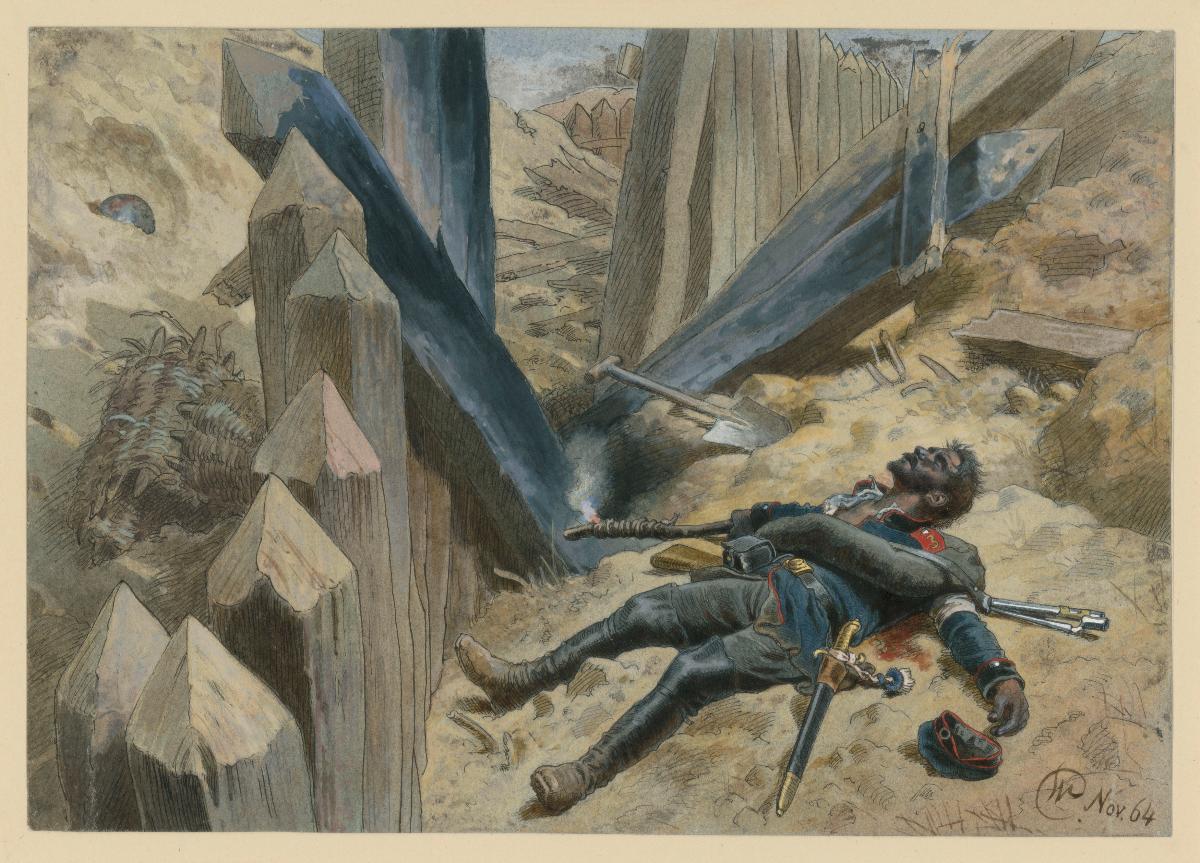 Pionier Carl Klinke am 18. April 1864 bei Düppel