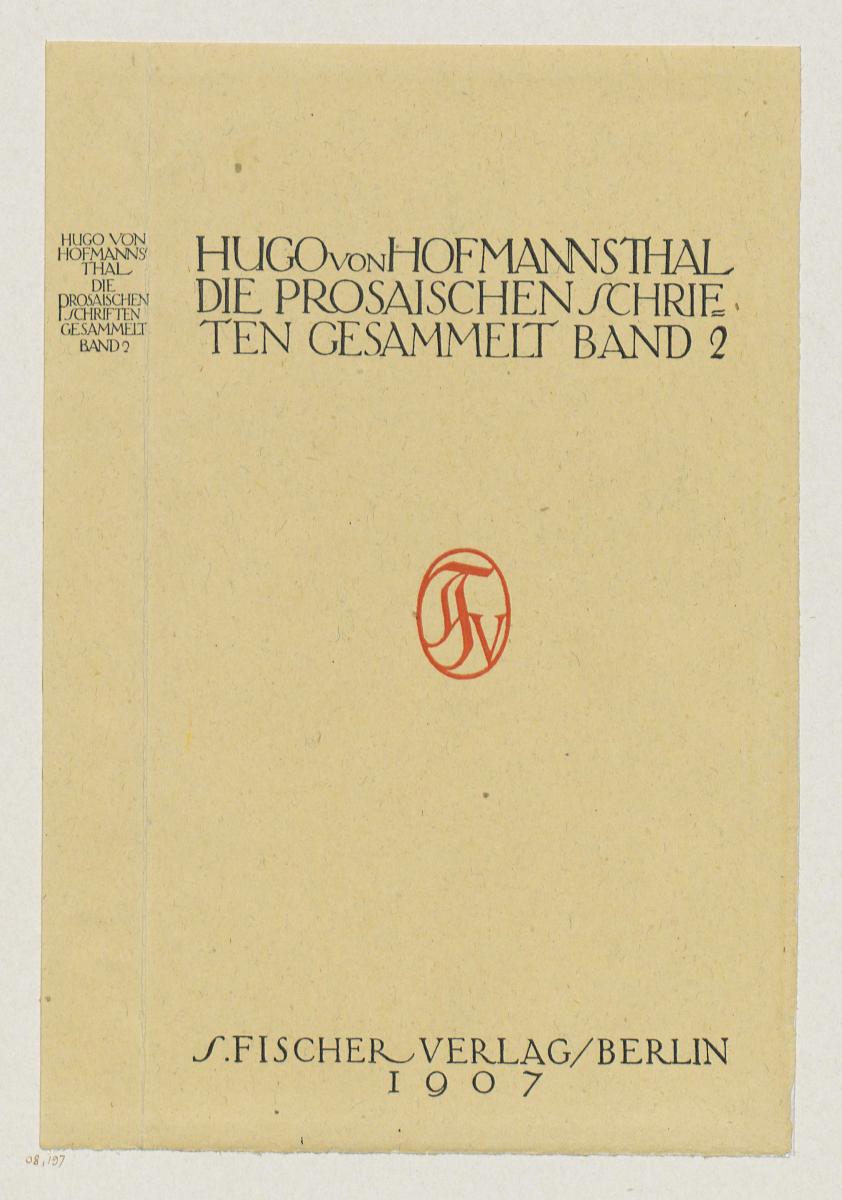 Einband zu Hugo von Hofmannsthal, Die prosaischen Schriften gesammelt