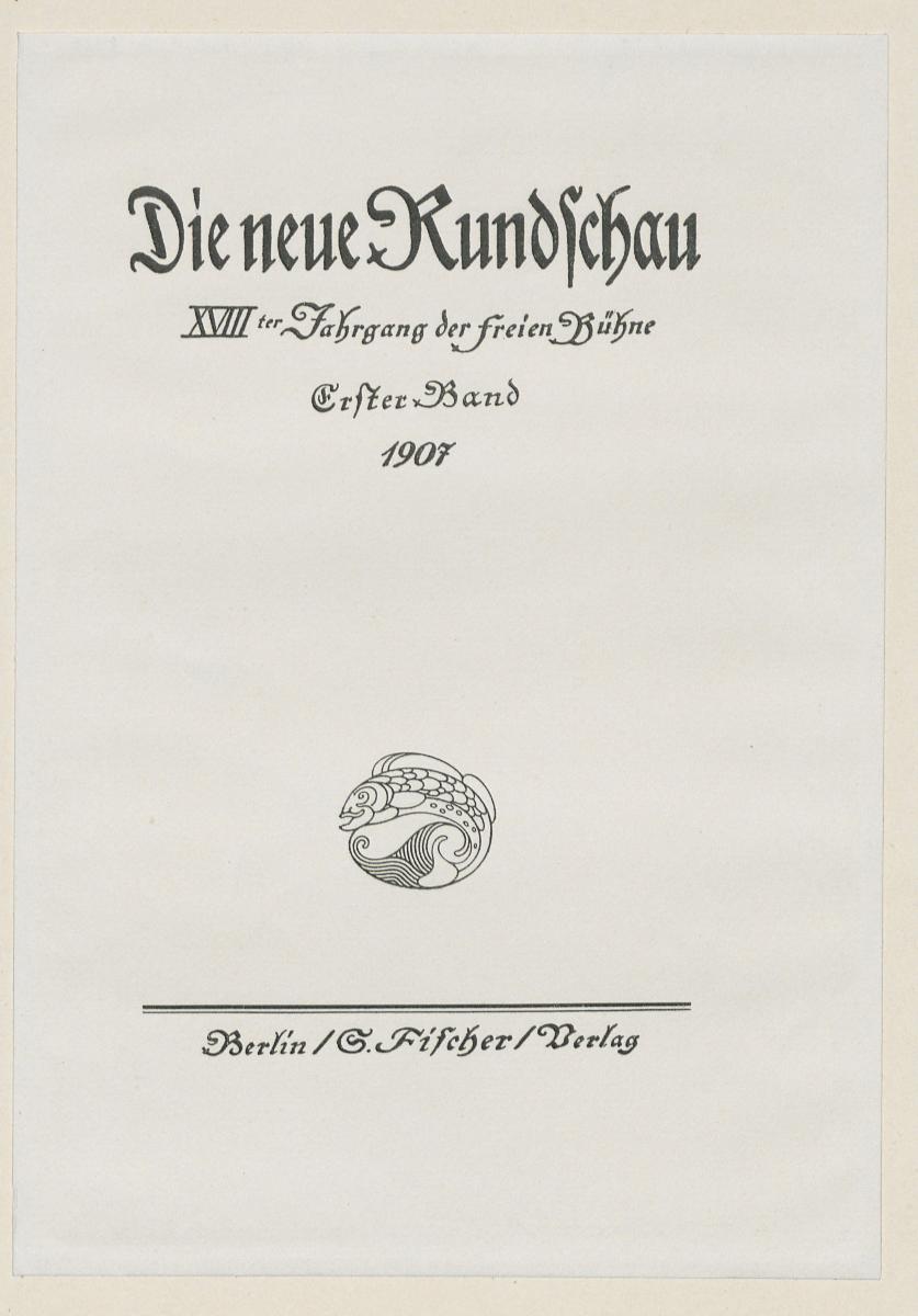 Titel zu Die neue Rundschau 18. Jahrgang