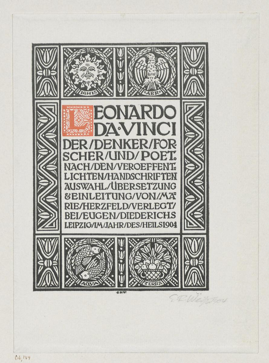Titelblatt zu Marie Herzfeld, Leonardo da Vinci Der Denker Forscher und Poet