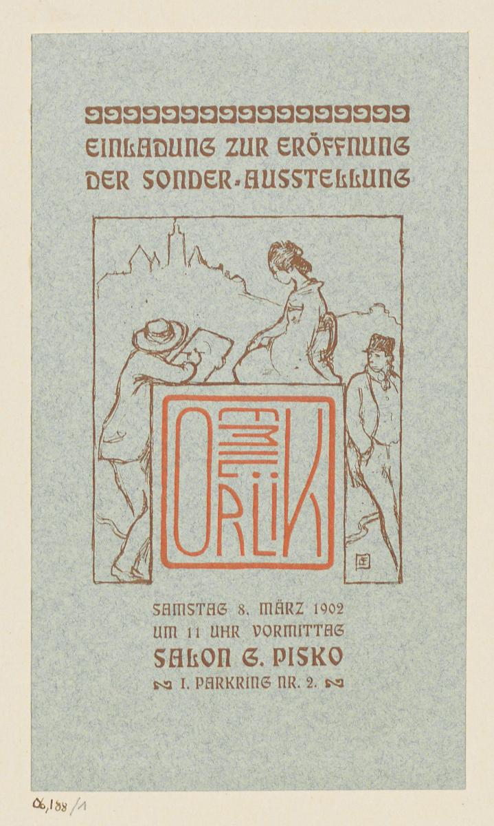 Eröffnung der Sonderausstellung Emil Orlik im Salon G. Pisko (8.März 1902)