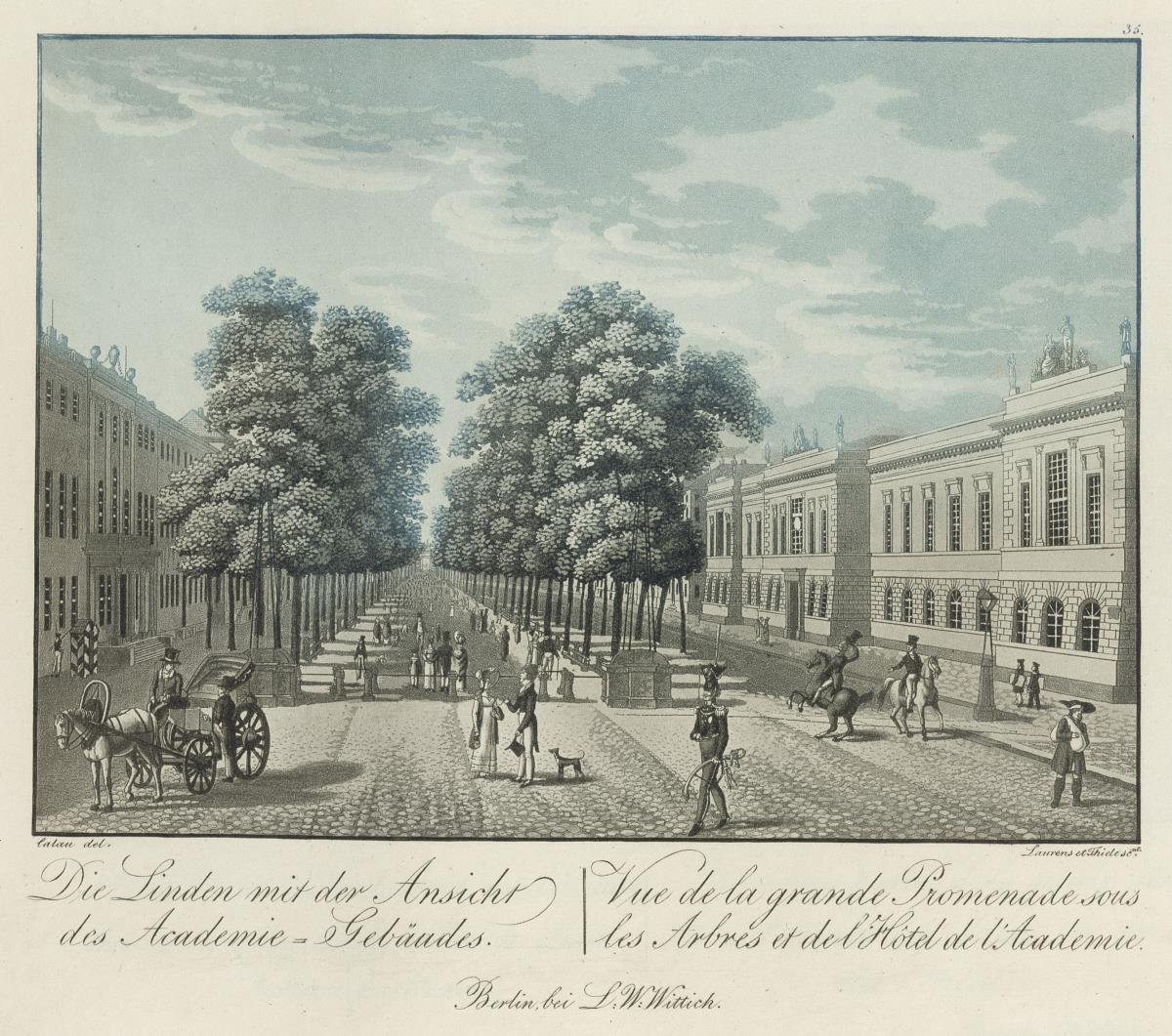 Die Linden mit der Ansicht des Academie-Gebäudes (Singakadmie)