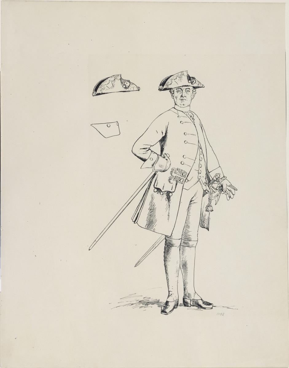 Offizier des Regiments Nr. 49 (1806 von Müffling). in: Die Armee Friedrichs des Großen in ihrer Uniformierung