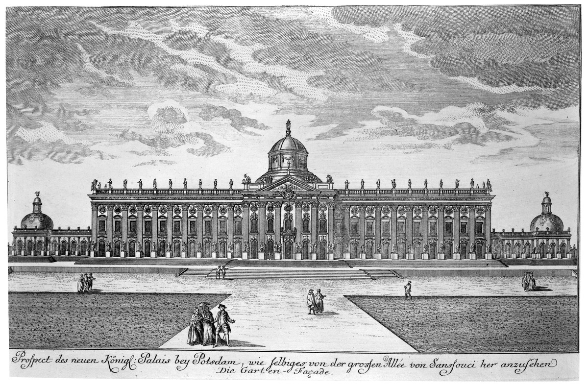 Das Neue Palais in Potsdam von der Gartenseite