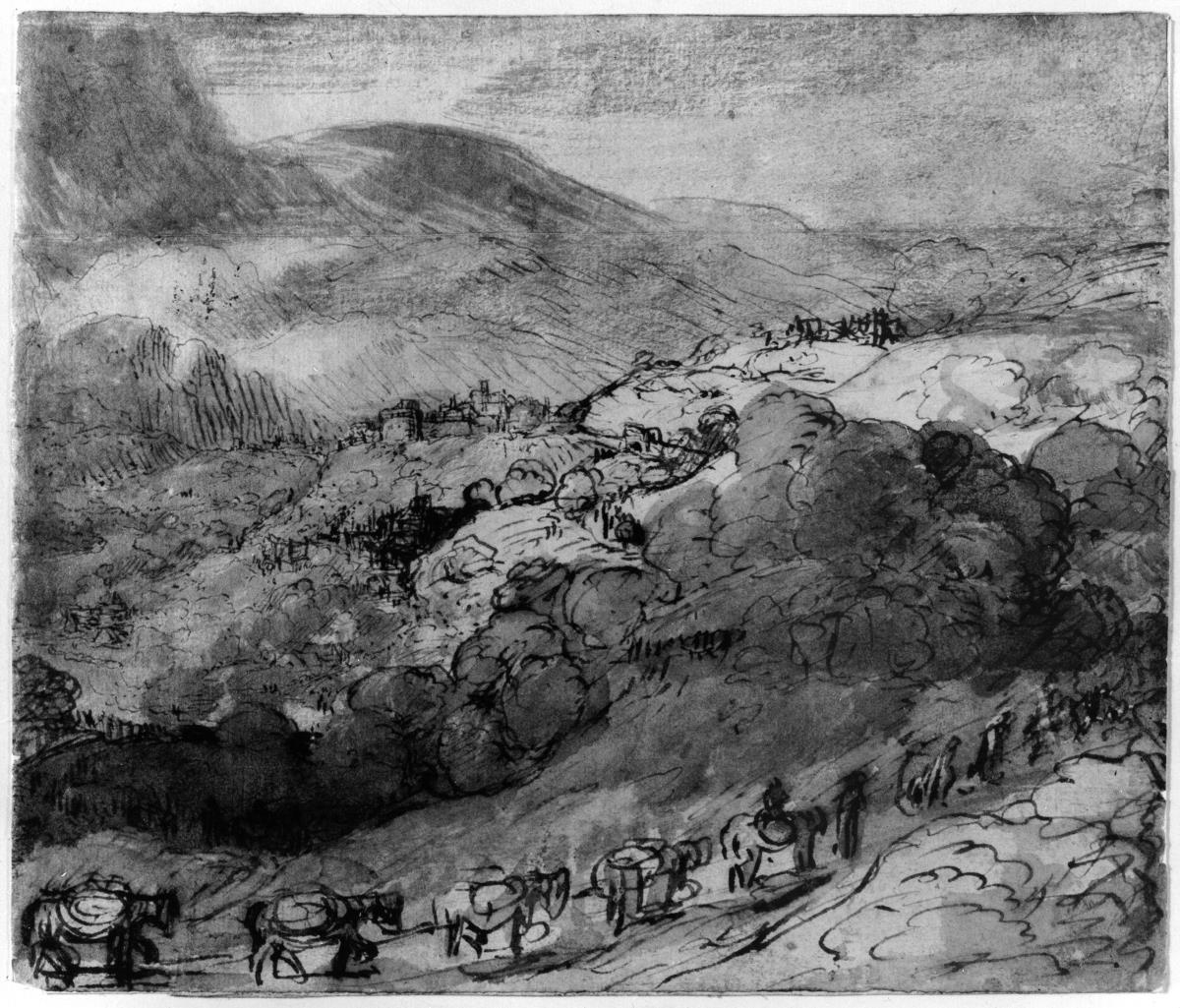 Landschaft mit dem Mauleselzug