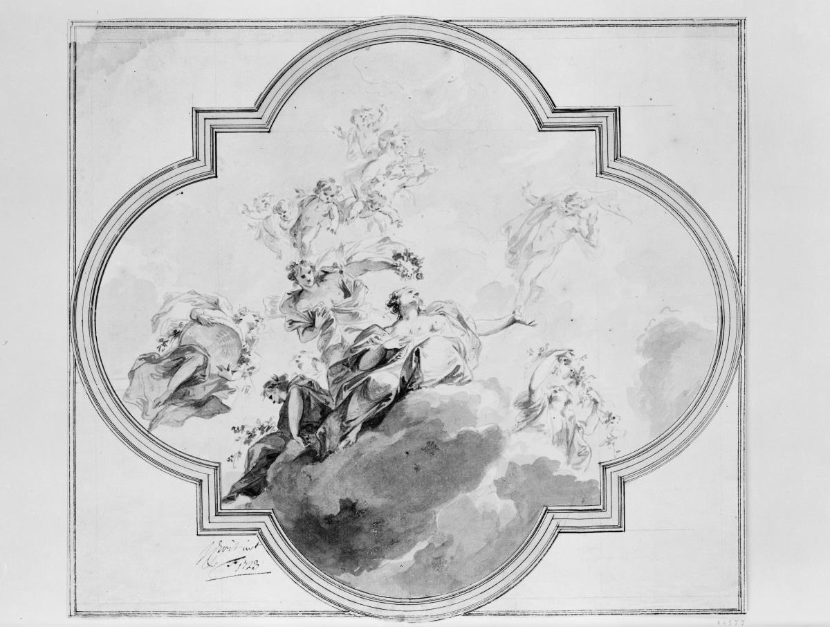Deckenentwurf. Zephir und Flora