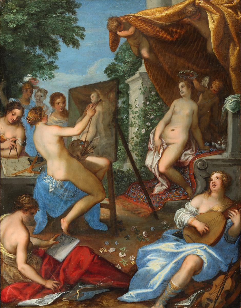 Allegorie der Künste mit Venus malender Pictura