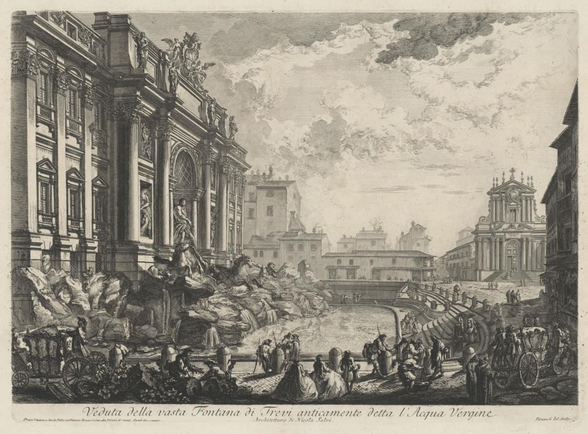 Ansicht der Fontana di Trevi (aus: Vedute di Roma)