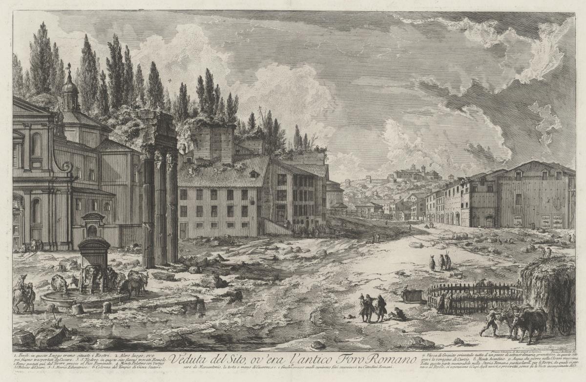 Seitenansicht des Forum Romanum (aus: Vedute di Roma)