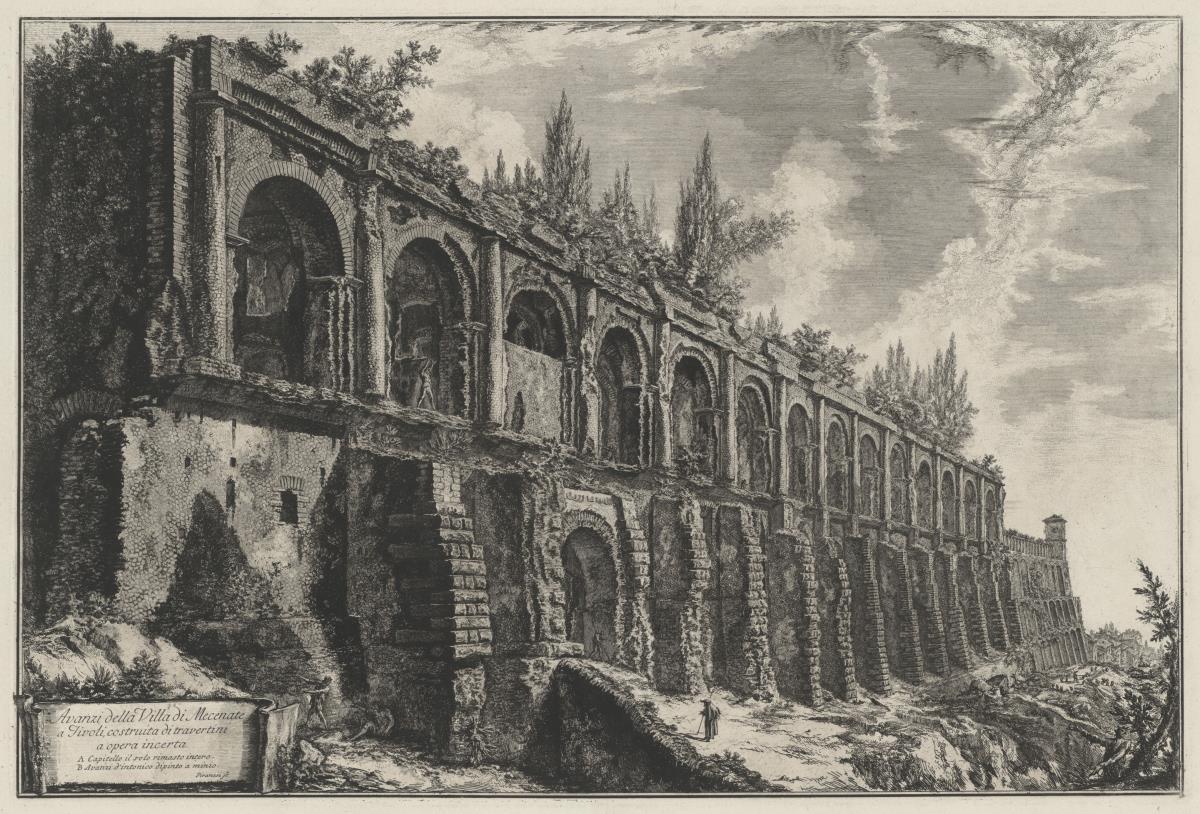 Überreste der Villa des Maecenas in Tivoli (aus: Vedute di Roma)