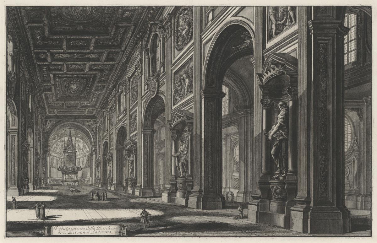 Innenansicht der Basilika San Giovanni in Laterano (aus: Vedute di Roma)