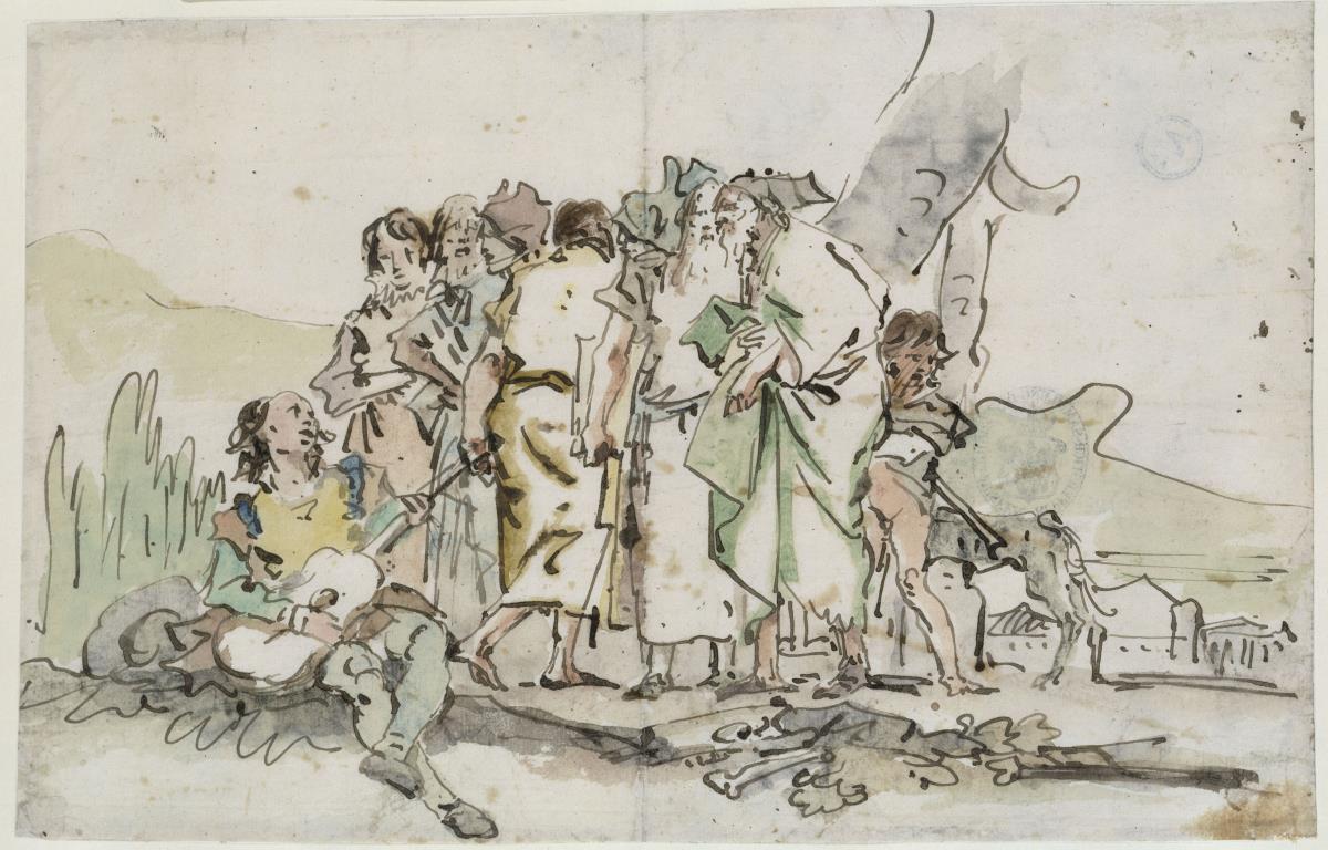 Gitarrenspieler und eine Gruppe von Zuhörern im Freien (Capriccio)