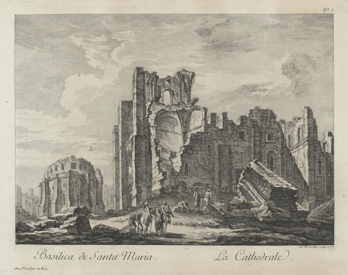 Die Basilica von Santa Maria. Nr. 3 (aus: Sammlung der schönsten Ruinen von Lissabon, verursacht durch das Erdbeben und das Feuer des ersten November 1755)