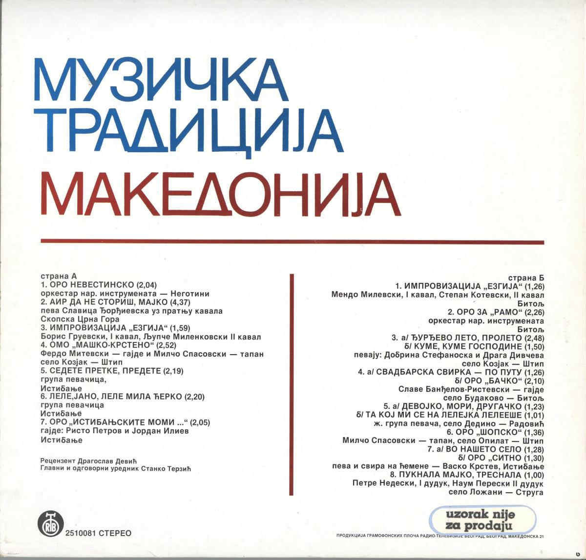 Traditional Folk Musc. Macedonia.