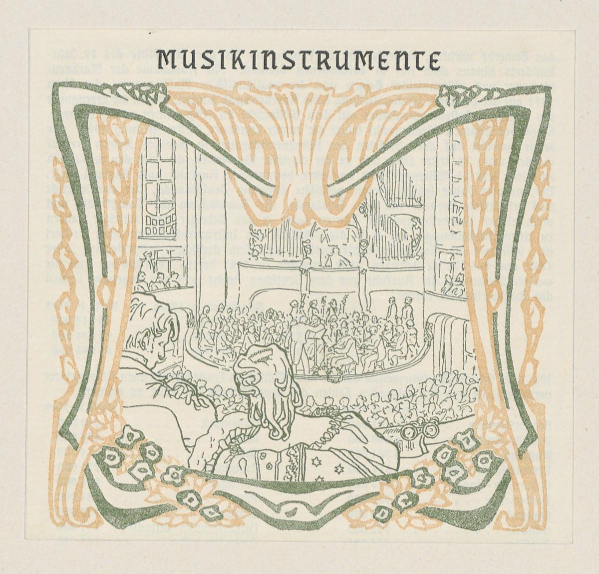 Musikinstrumente. Aus: Amtlicher Katalog des Deutschen Reiches. Weltausstellung in Paris 1900