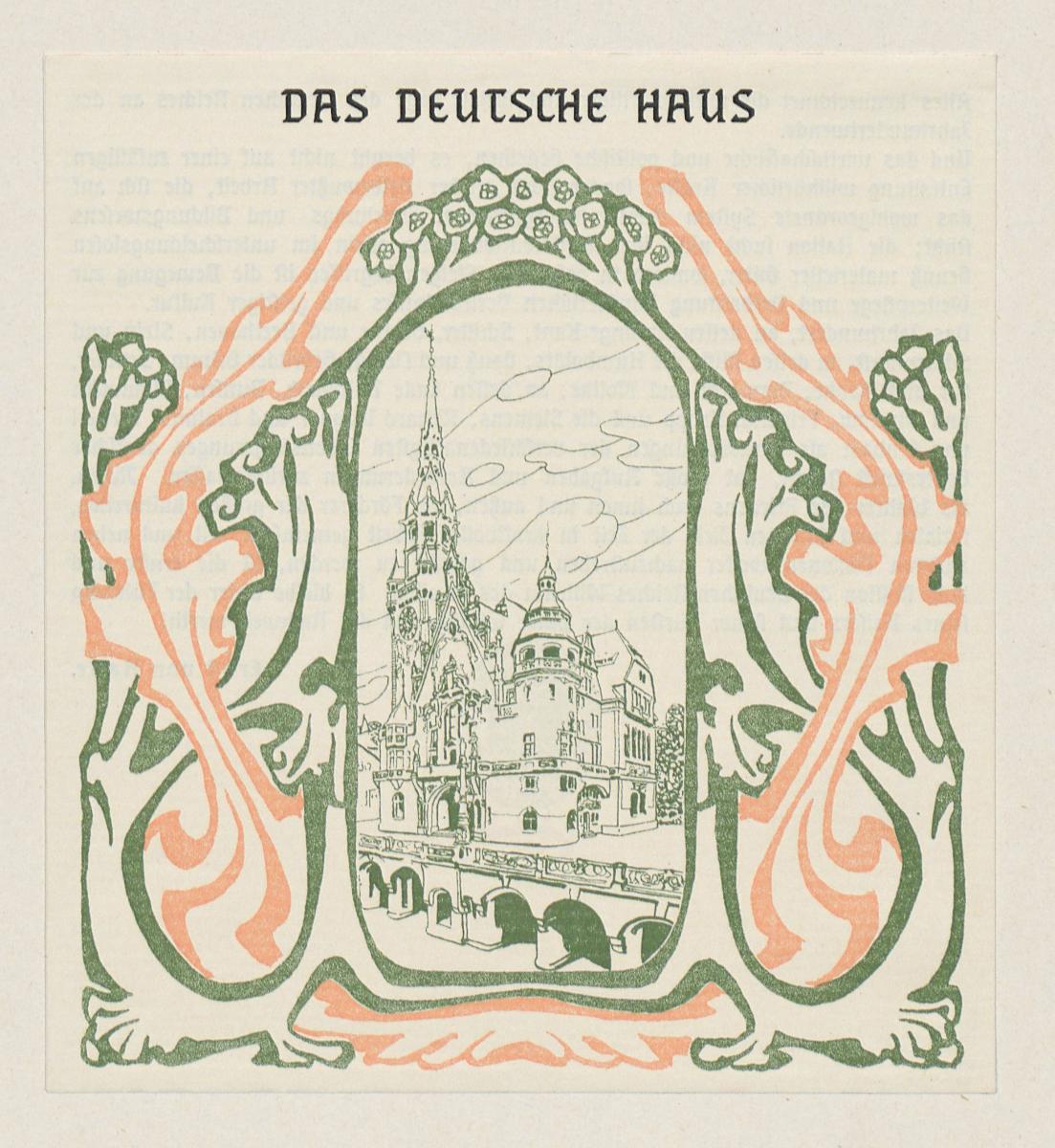 Das Deutsche Haus. Aus: Amtlicher Katalog des Deutschen Reiches. Weltausstellung in Paris 1900