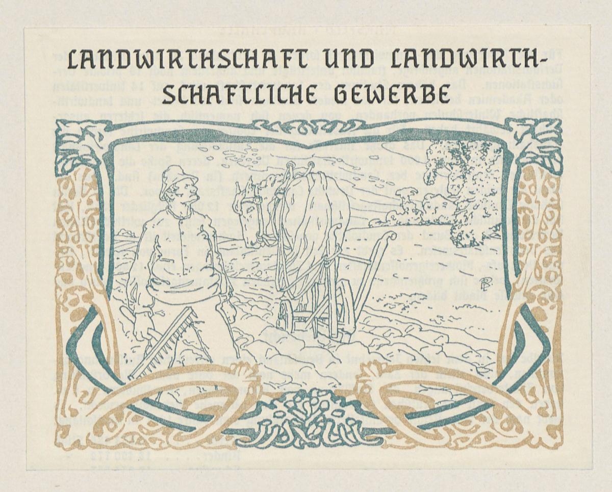 Landwirthschaft und landwirthschaftliche Gewerbe. Aus: Amtlicher Katalog des Deutschen Reiches. Weltausstellung in Paris 1900