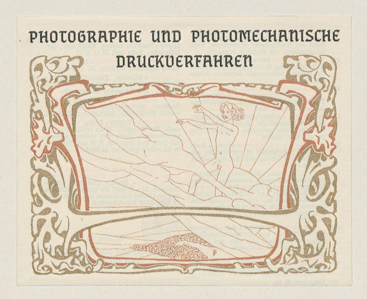 Photographie und photomechanische Druckverfahren Aus: Amtlicher Katalog des Deutschen Reiches. Weltausstellung in Paris 1900