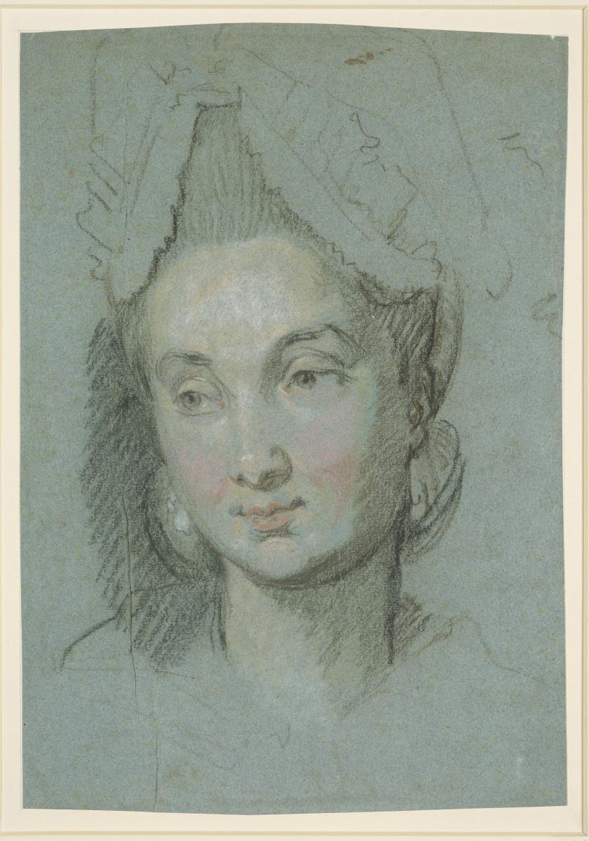 Bildnis einer jungen Dame mit Haube, en face
