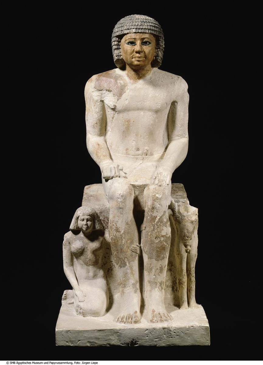 Familiengruppe, Augen des Mannes mit Einlagen