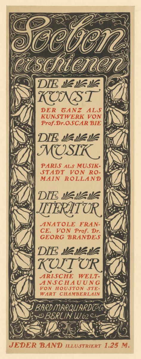 Soeben erschienen... Die Kunst, Die Musik, Die Literatur, Die Kultur