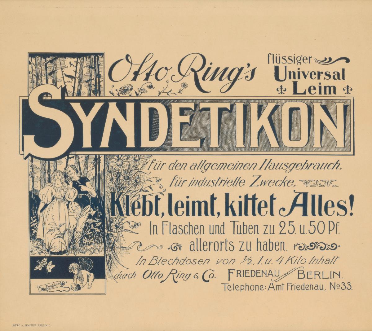 Otto Ring's Syndetikon klebt, leimt, kittet alles!